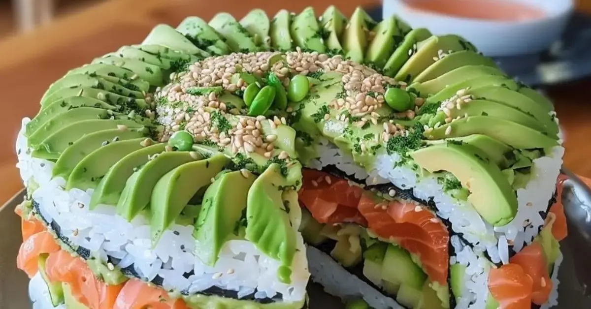 Avocado Sushi Cake