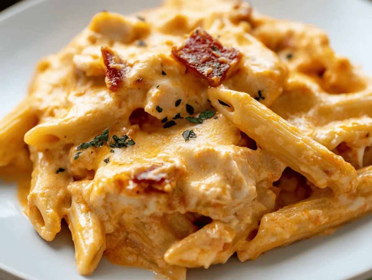 Buffalo Chicken Pasta Bake
