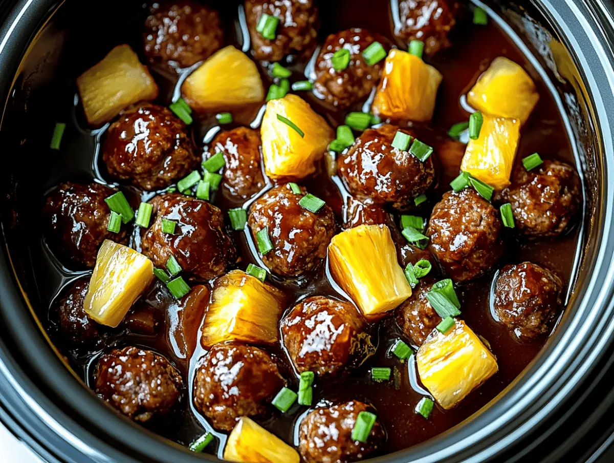 Crockpot Hawaiian Meatballs
