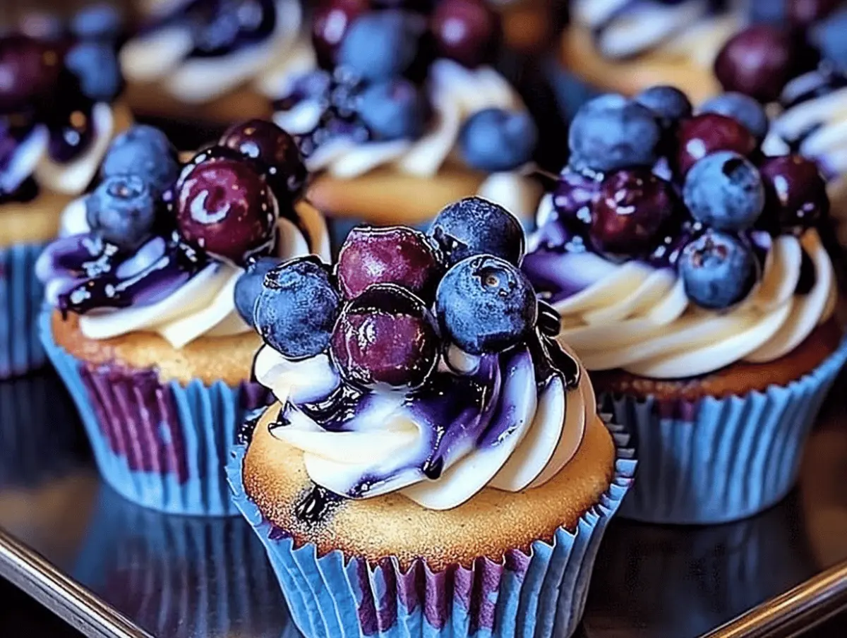 Delicious Blueberry Cheesecake Cupcakes