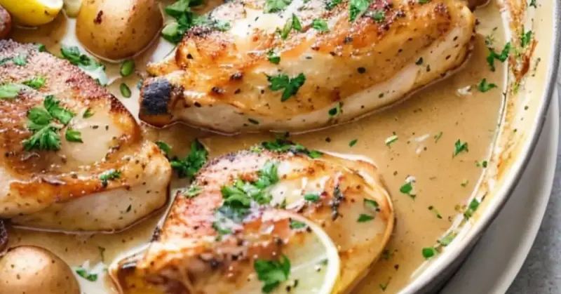 Delicious Chicken and Potatoes with Dijon Cream Sauce