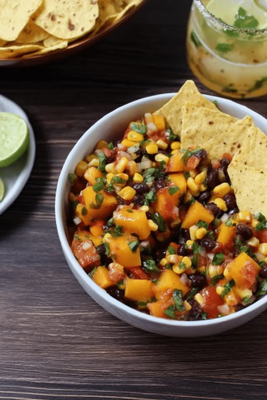 The Summer Dip I Make Every Week: Easy Peach Salsa & Tortilla Chips