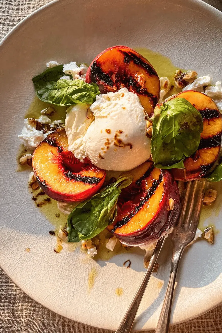 The Grilled Peach & Burrata Salad I Make for Easy Summer Hosting