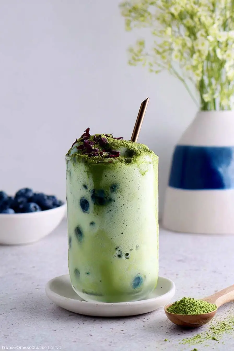 The Matcha Frappuccino with Blueberry Swirl — Ready in Minutes