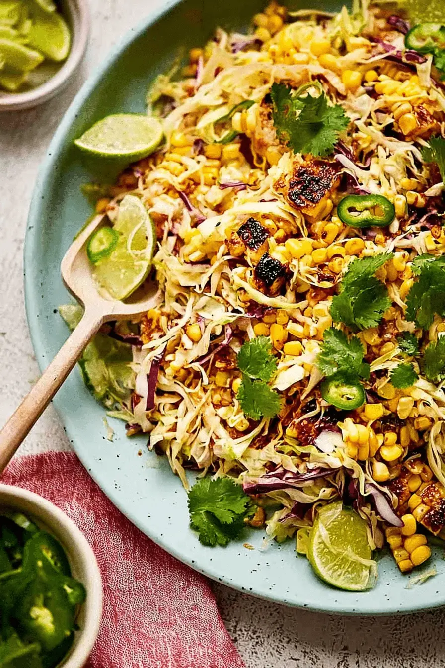 The Street Corn Slaw My Guests Ask For with Creamy Chipotle Dressing
