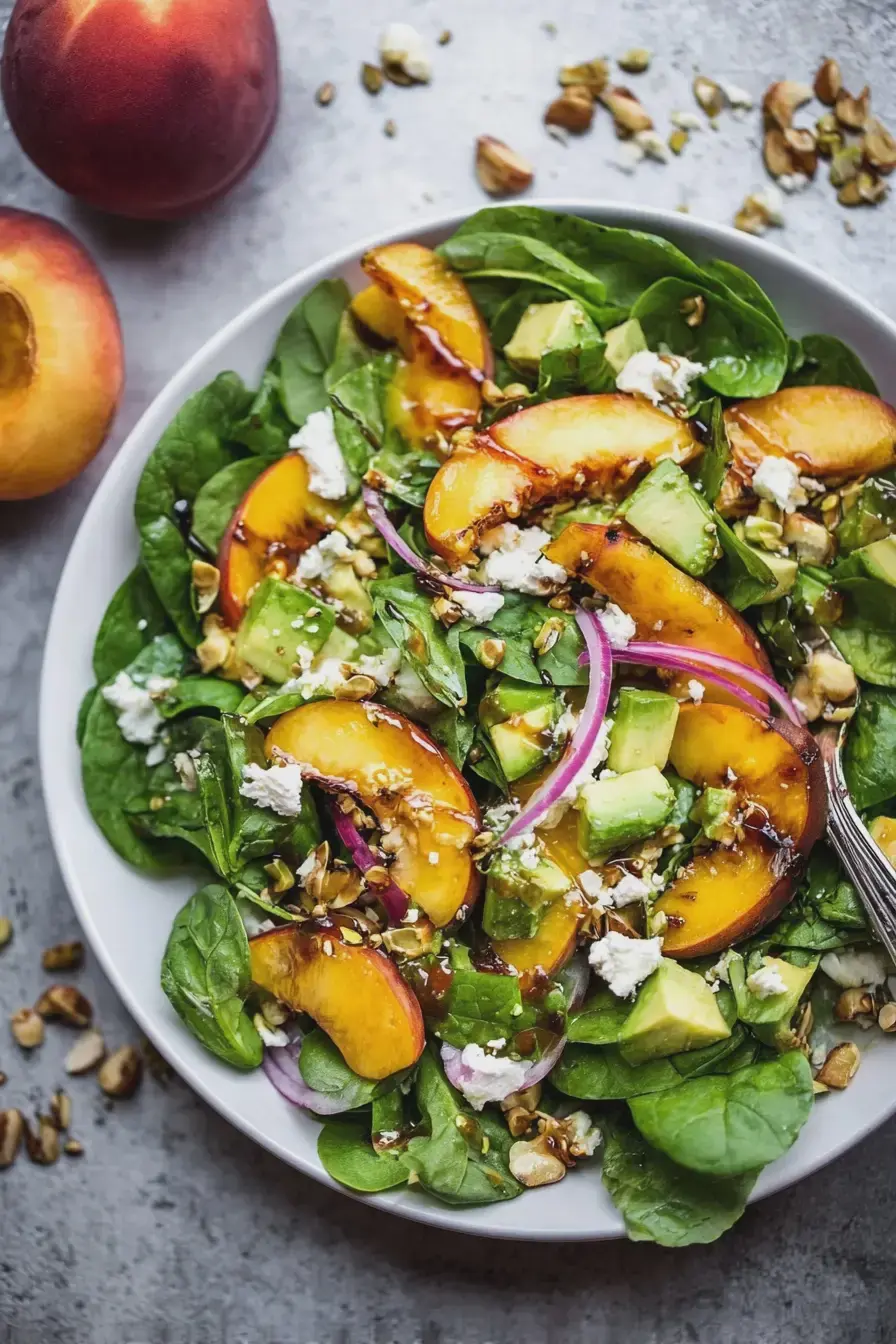 The Summer Peach Spinach Salad I Make Almost Every Week