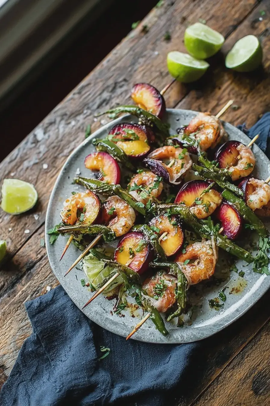 How I Make Summer Skewers with Shrimp, Jalapeño & Plums