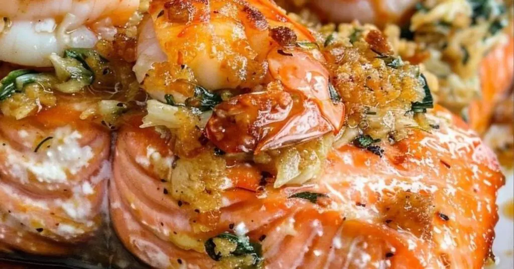 Crab and Shrimp Stuffed Salmon