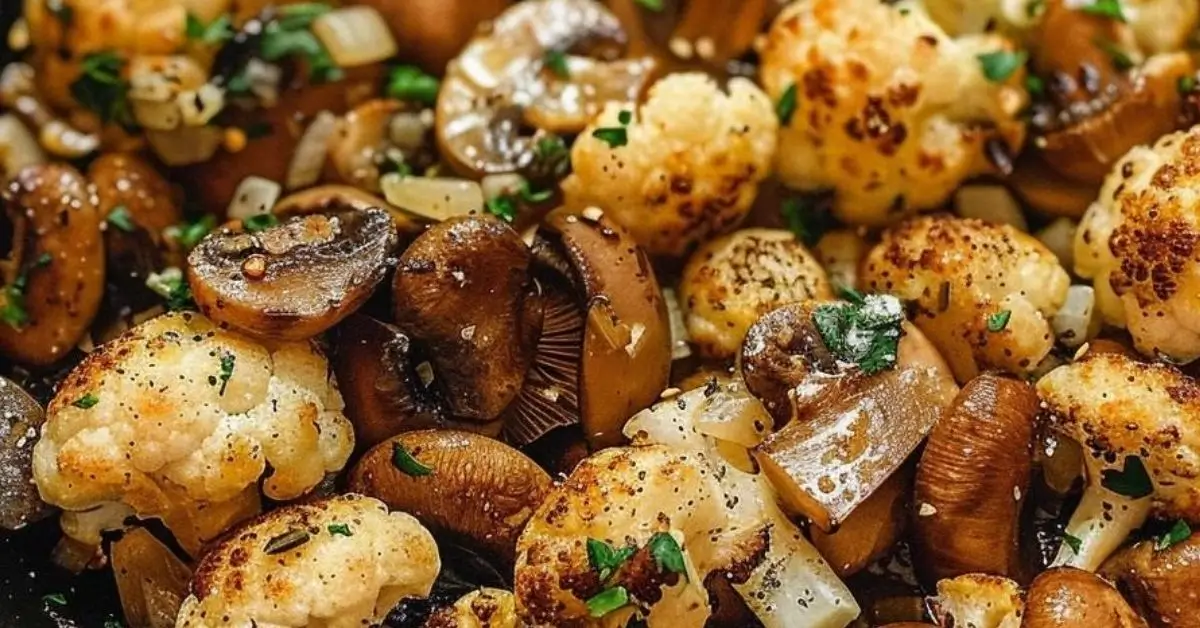 Garlic Mushrooms Cauliflower Skillet