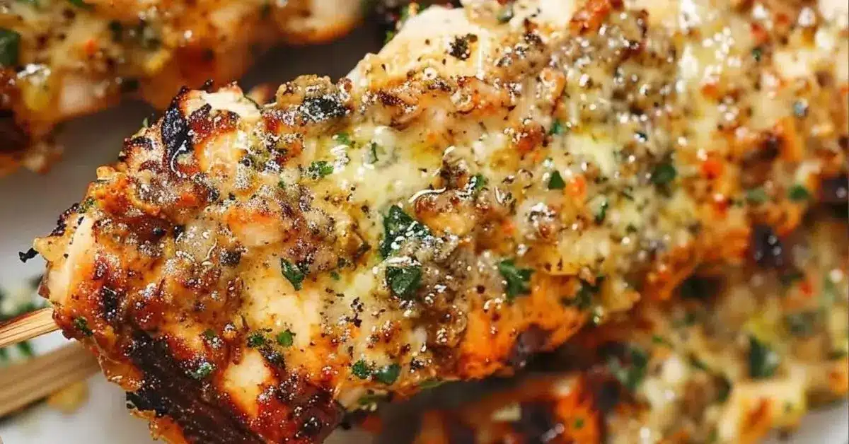Garlic Parmesan Chicken Skewers