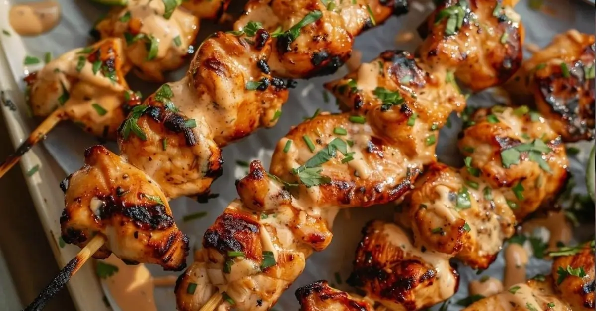 Bang Bang Chicken Skewers