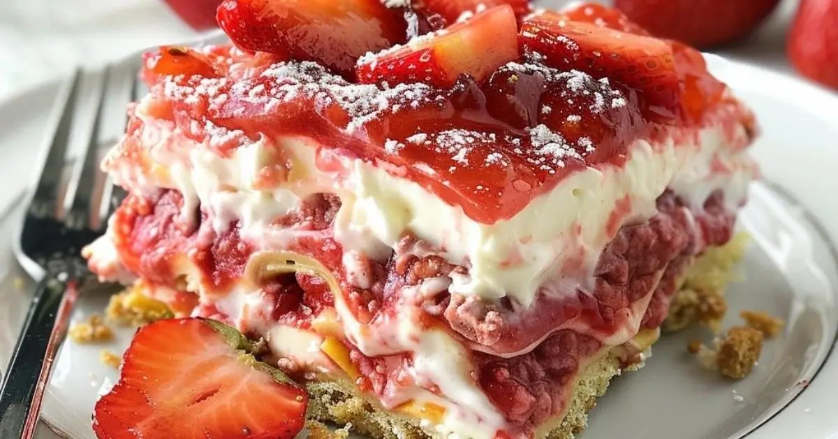 Strawberry Jello Lasagna