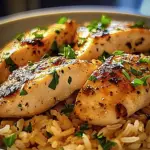 Chicken with Garlic Parmesan Rice