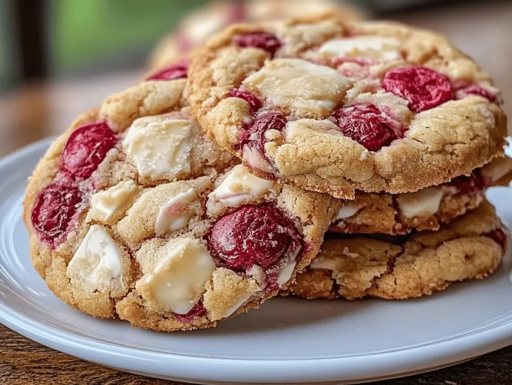 Gooey Raspberry White Chocolate Cookies