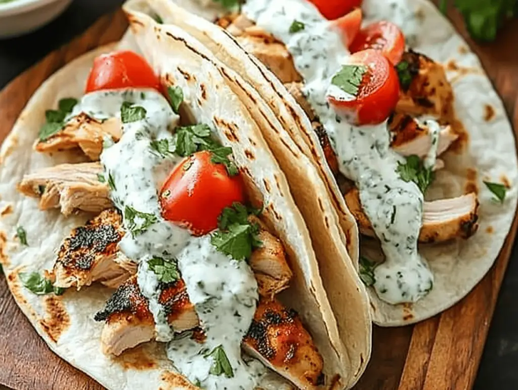 Mediterranean Chicken Gyros with Creamy Feta Tzatziki