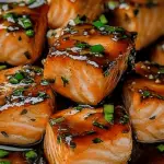 Honey Butter Garlic Glazed Salmon Bites