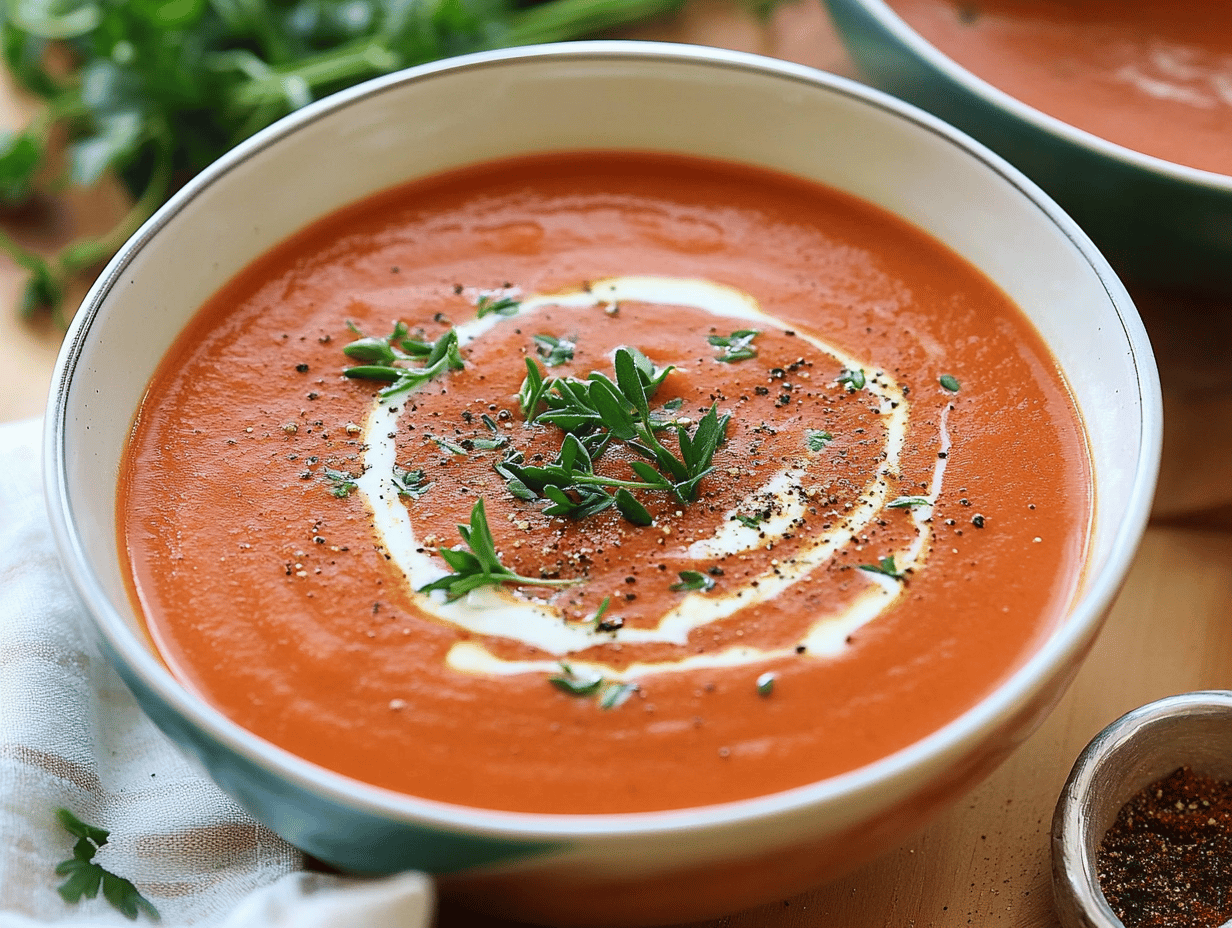 Slow Cooker Tomato Soup with Fresh Tomatoes