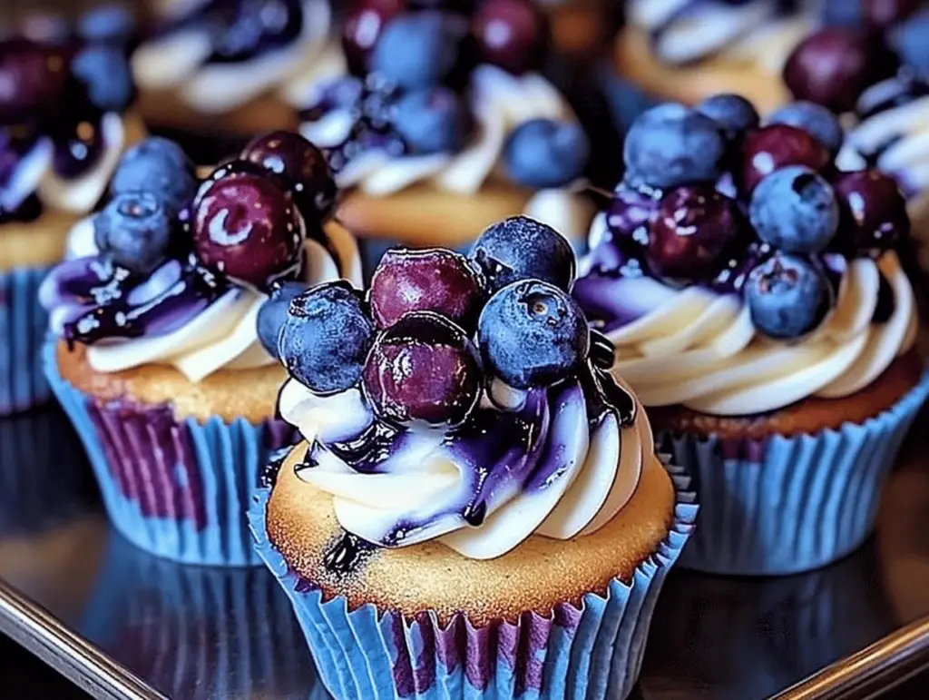 Delicious Blueberry Cheesecake Cupcakes