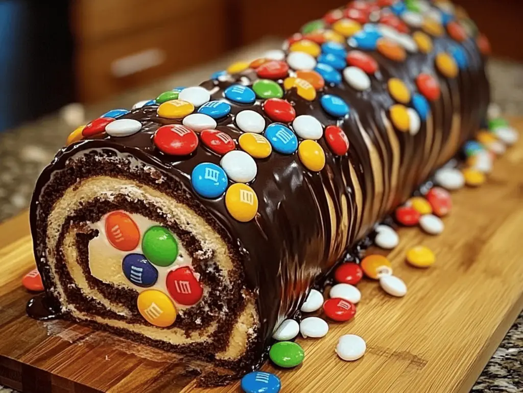 Delicious M&M's Ferrero Oreo Roll Cake Recipe