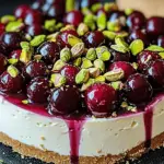 Luscious Lemon-Lime Cherry Pistachio Cheesecake