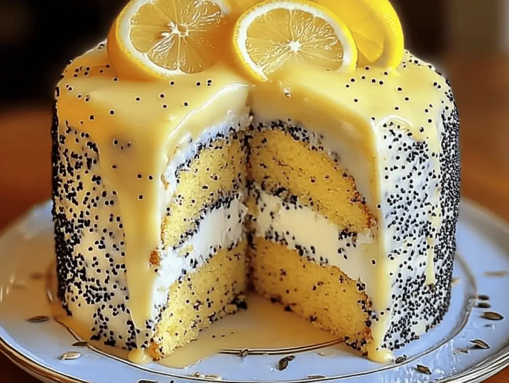 Luscious Limoncello Poppy Seed Chiffon Cake