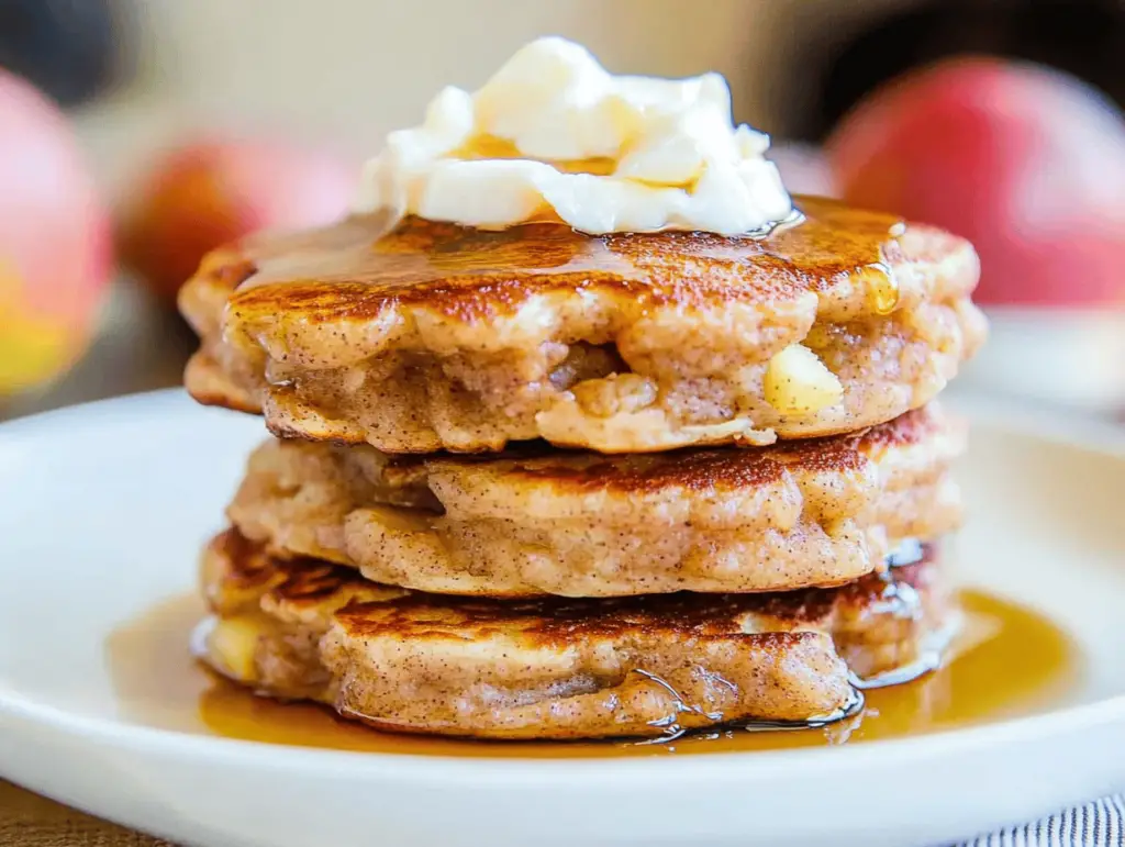 Apple Pie Pancakes with Vanilla Maple Syrup