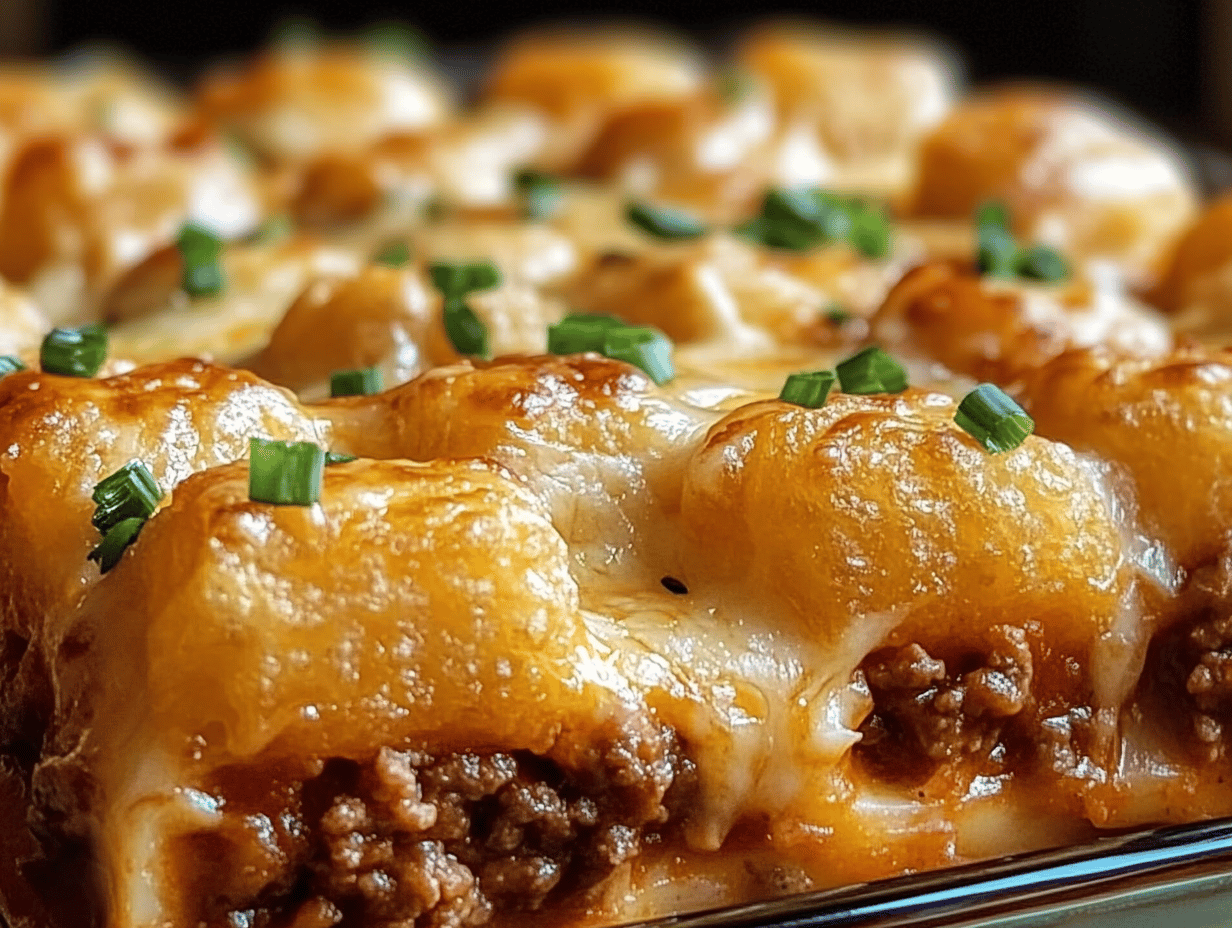 Cheesy Tater Tot Meatloaf Casserole