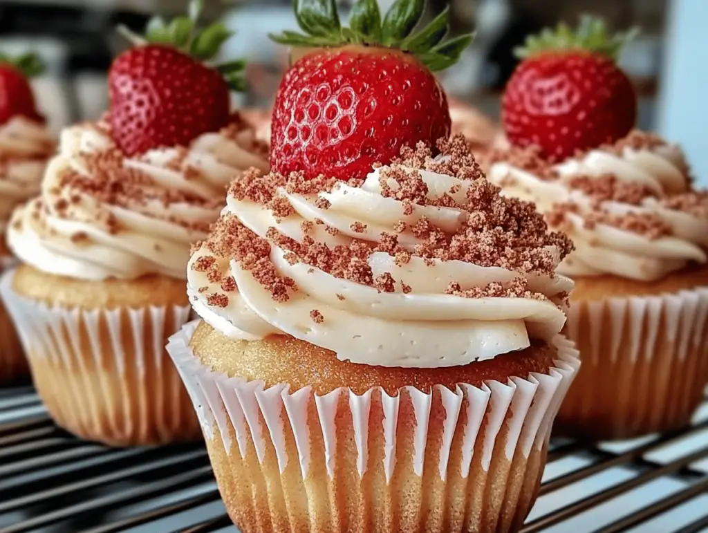 Delicious Strawberry Cheesecake Cupcakes