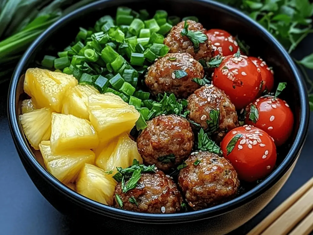 Sweet & Savory Meatballs Bowl