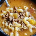 One-Pot Macaroni Cheeseburger Soup