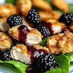 Blackberry Balsamic Grilled Chicken Salad with Crispy Fried Goat Cheese