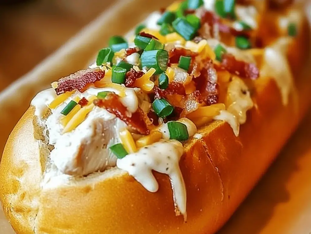 Chicken Bacon Ranch Stuffed Bread