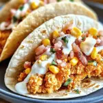 Crispy Fried Chicken Tacos with Street Corn Salad & Jalapeño Lime Ranch