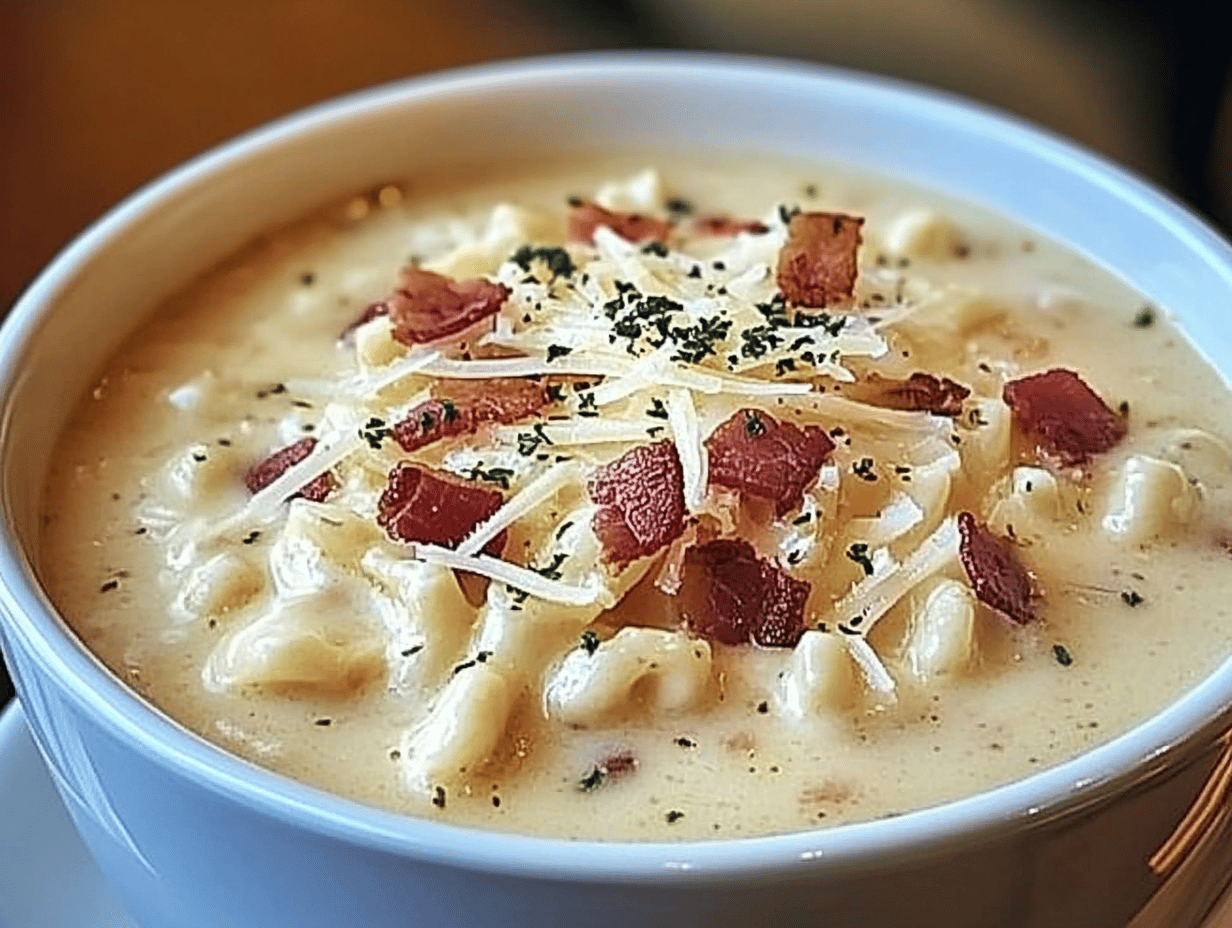 Delightful Garlic Sausage Alfredo Rigatoni