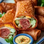 Golden-Brown Reuben Egg Rolls