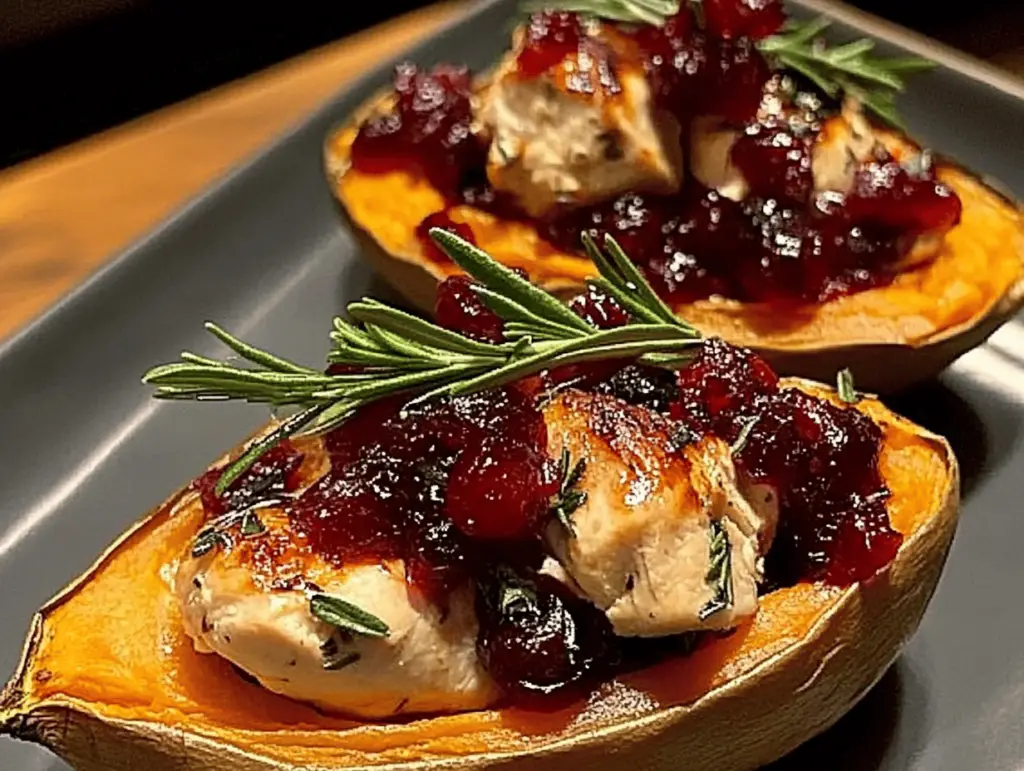 Roast Turkey and Cranberry Stuffed Sweet Potatoes