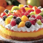 Tropical Coconut Tart with Sweet Fruit Sauce