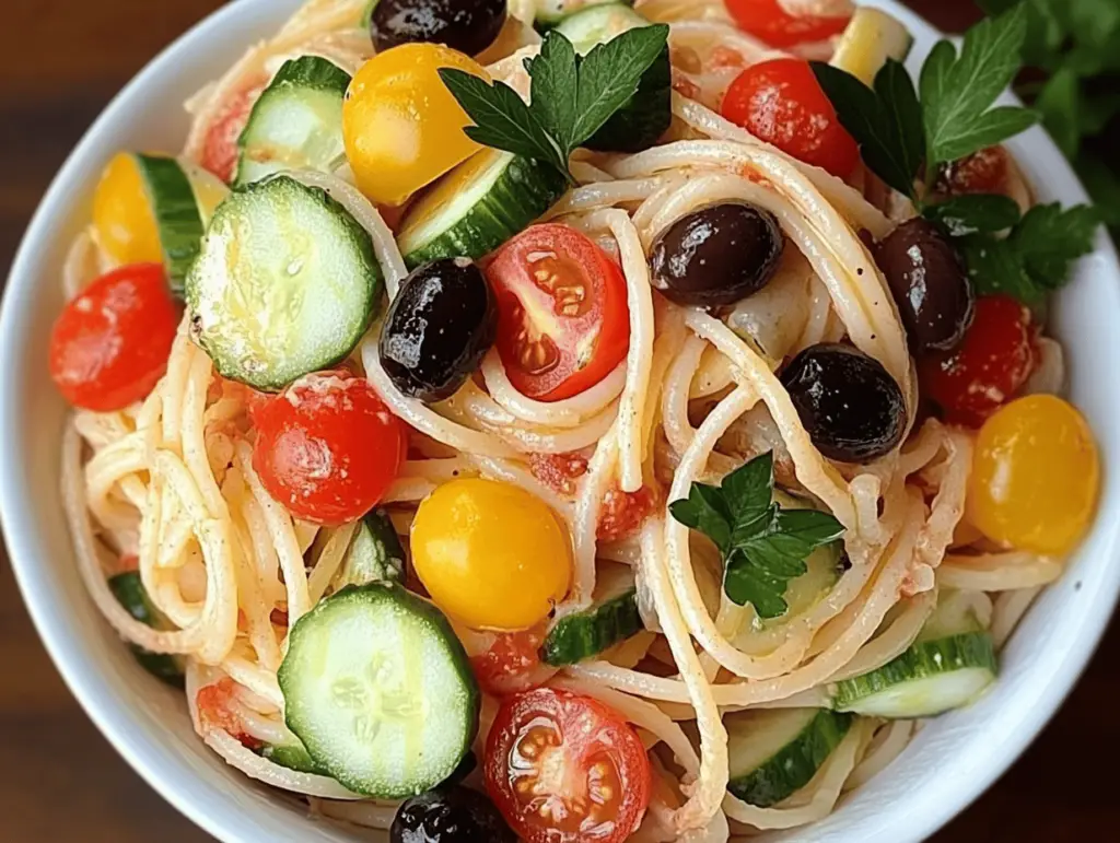 California Spaghetti Salad with Fresh Veggies