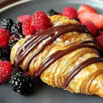 Flaky Croissant with Nutella and Fresh Berries