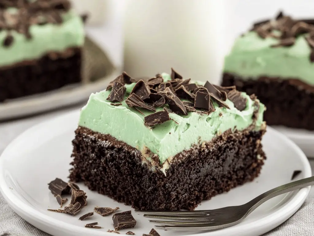 Chocolate Mint Poke Cake