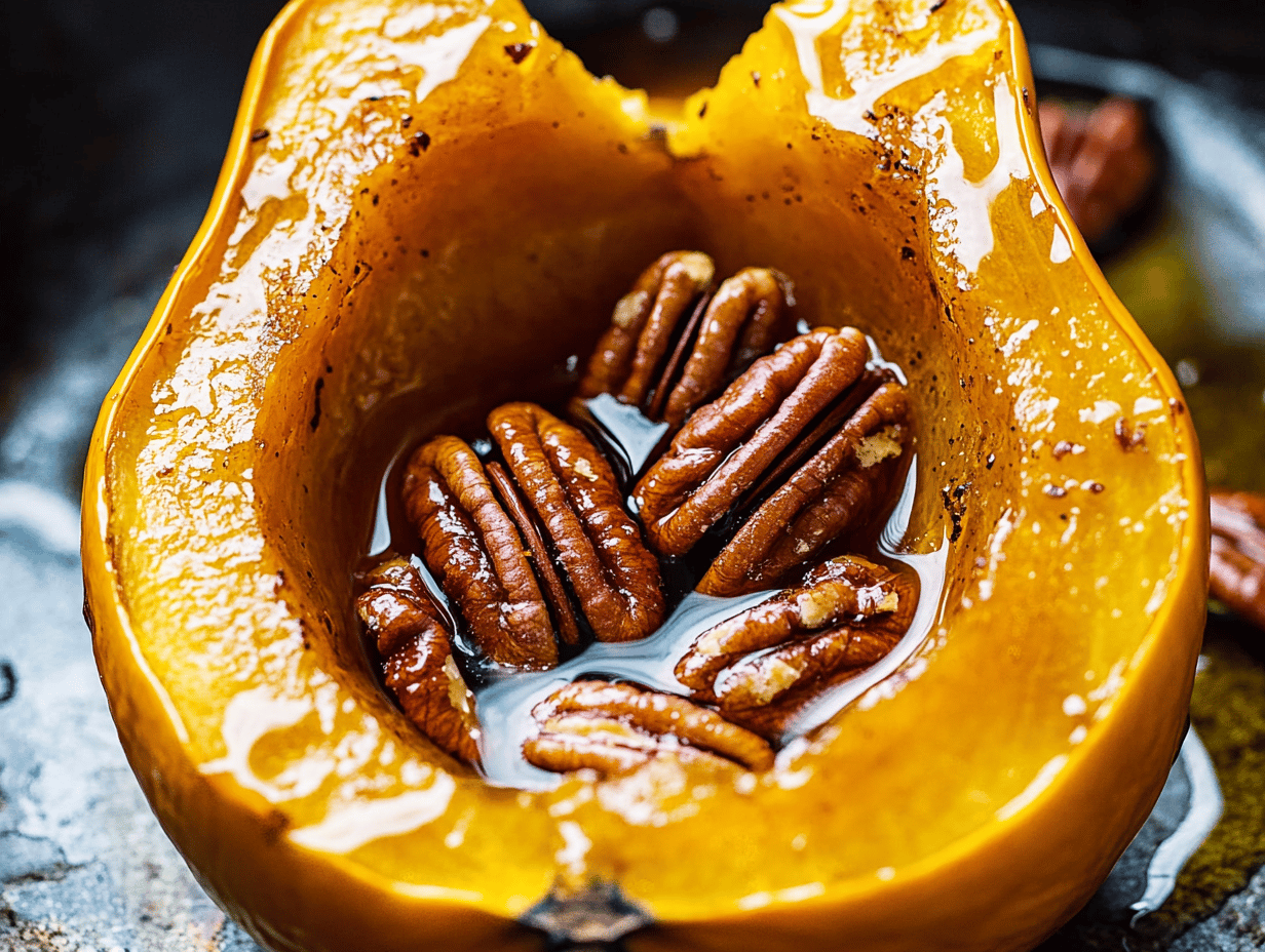 Maple Pecan Roasted Acorn Squash