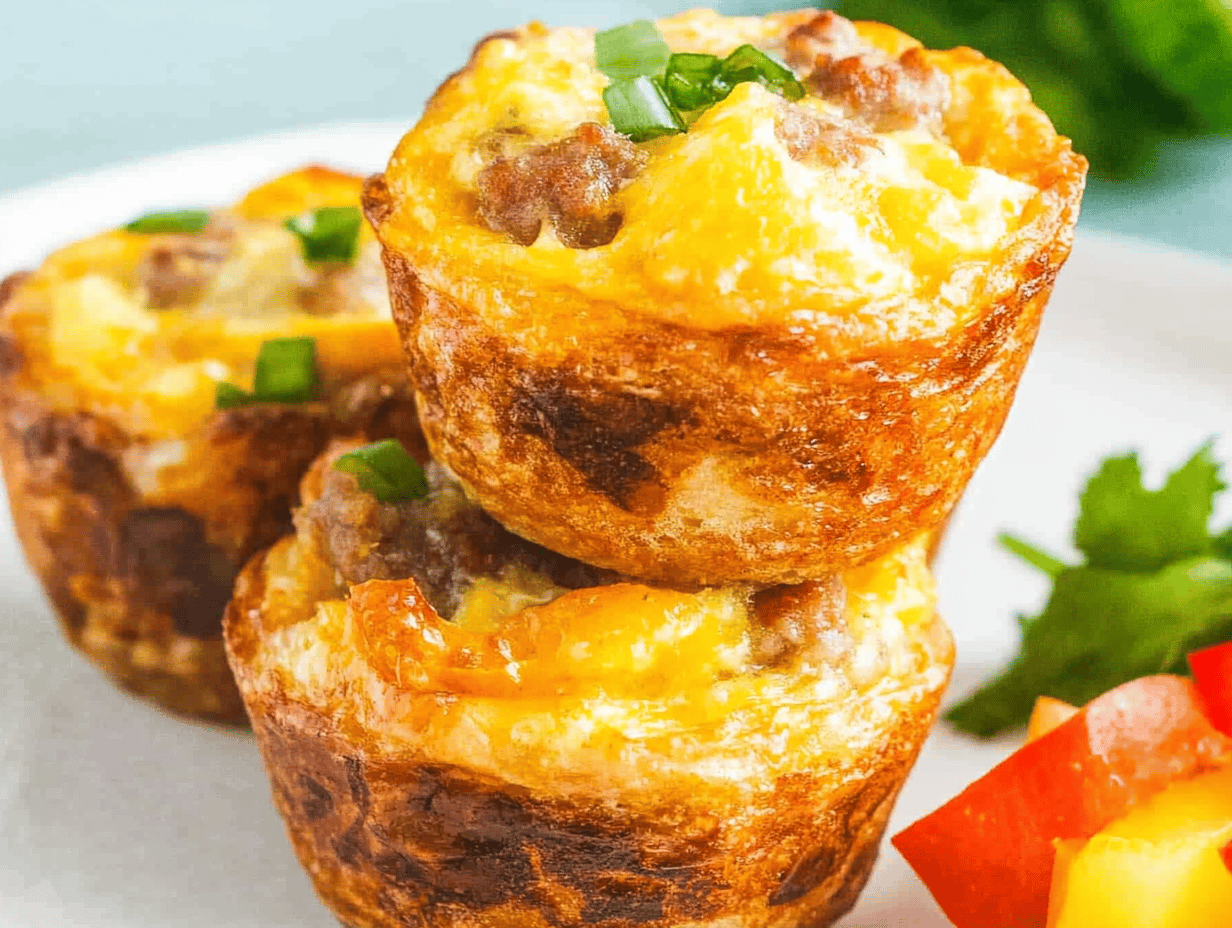 Cheesy Sausage Hash Brown Egg Cups