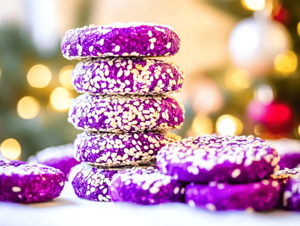 Soft Purple Sweet Potato Cookies with Tahini