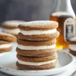 Ginger Molasses Sandwich Cookies w/ Marshmallow Buttercream