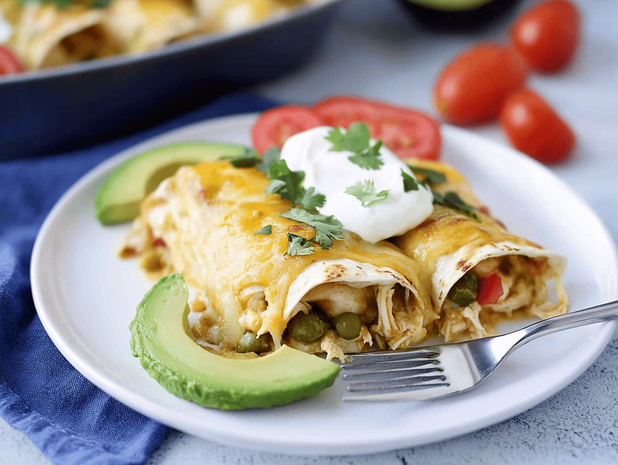 Simple Salsa Verde Chicken Enchiladas