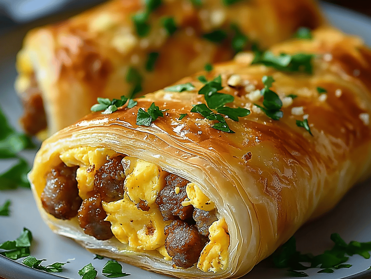 Sausage, Egg and Cheese Breakfast Roll-Ups