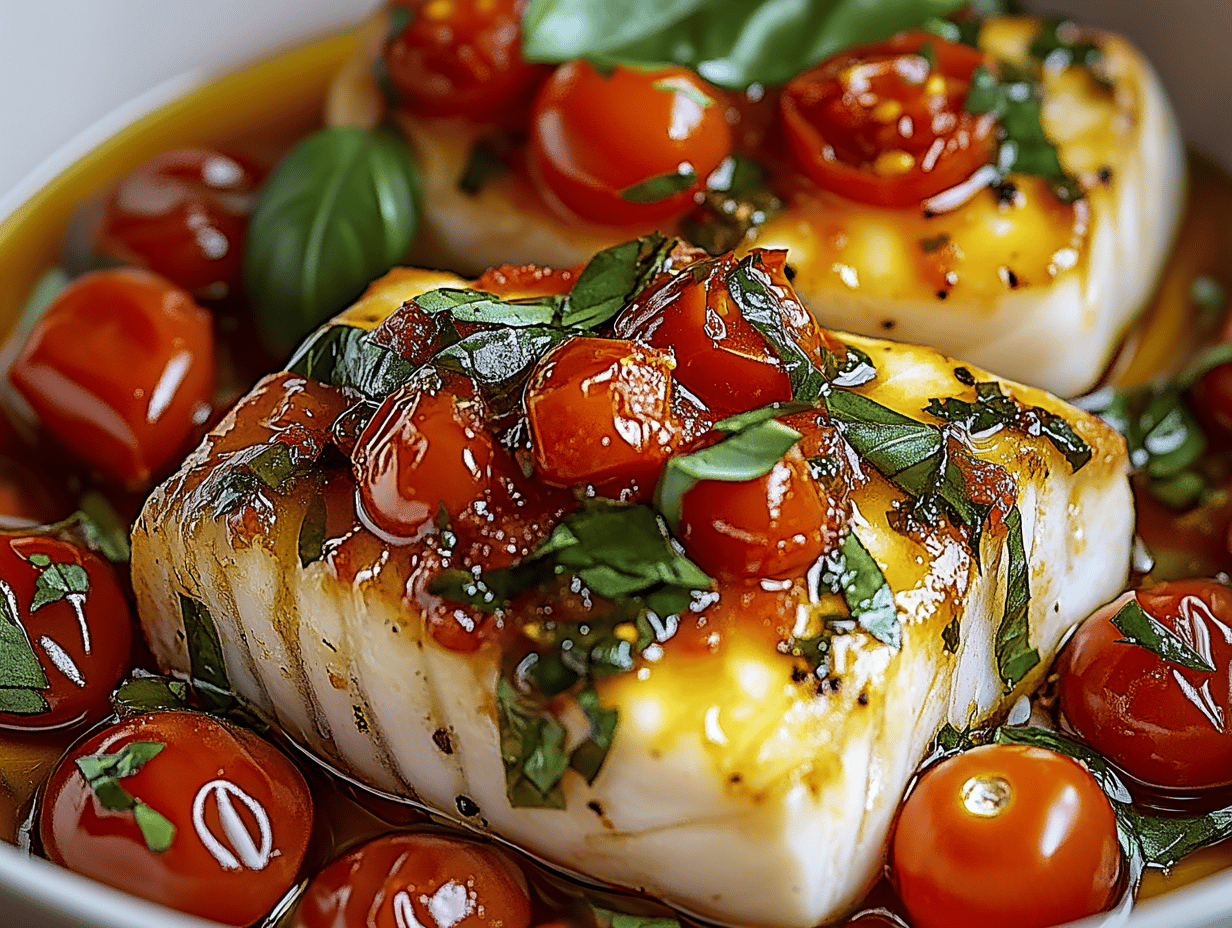 Pan-Seared Mediterranean Cod in Tomato Basil Sauce