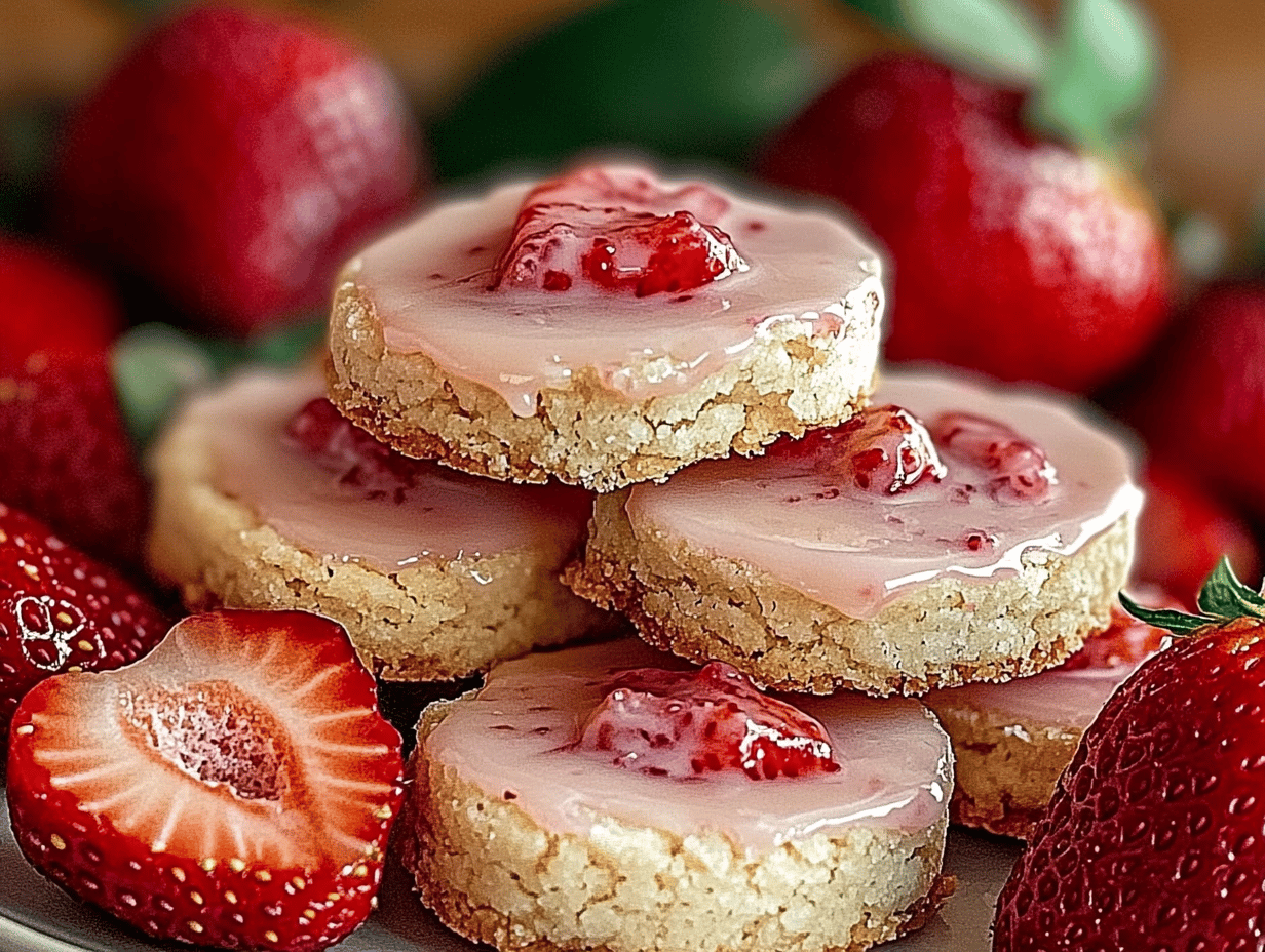 Strawberry Shortbread Cookies