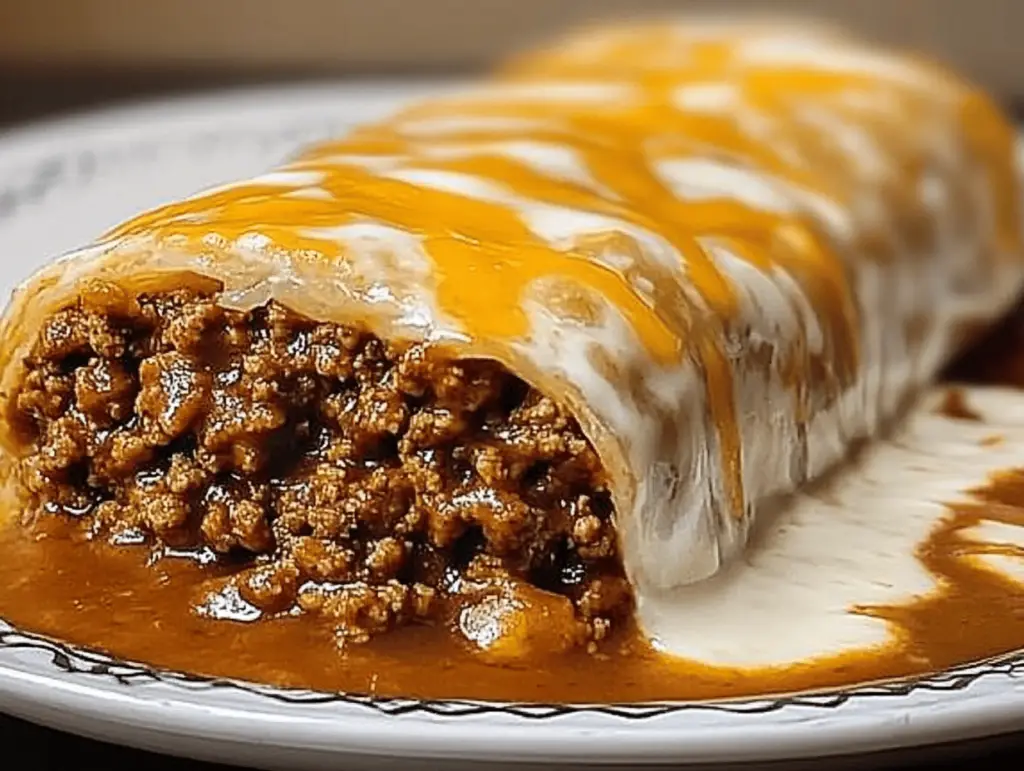 Oversized Ground Turkey Bacon Burrito with Red Sauce