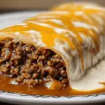 Oversized Ground Turkey Bacon Burrito with Red Sauce